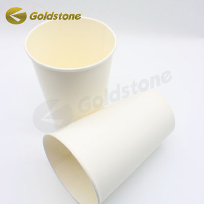 Copo de papel de plástico branco e durável