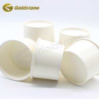 Taças de papel kraft branco sustentável para refeições ecológicas