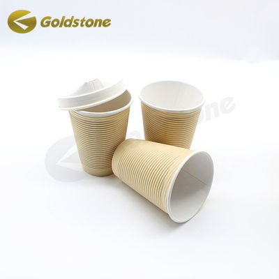 Taças de papel ecológico de marca personalizada 12 oz Kraft Ripple Cup ISO9001