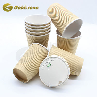 Taça de papel de parede robusta e durável Kraft Taça de café para bebidas quentes