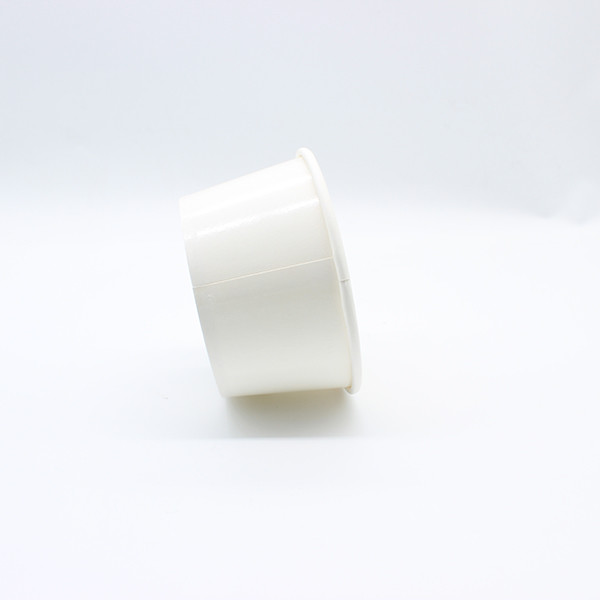 Taças de papel ecológicas de fundo quadrado branco Taças descartáveis brancas para sopa quente 3
